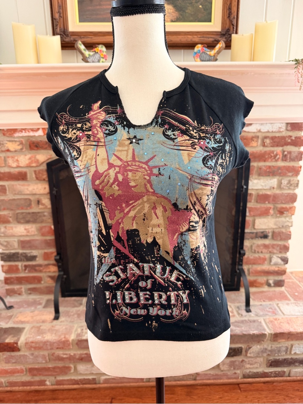 Original Top from the Y2K Era, Statue of Liberty New York Size XL